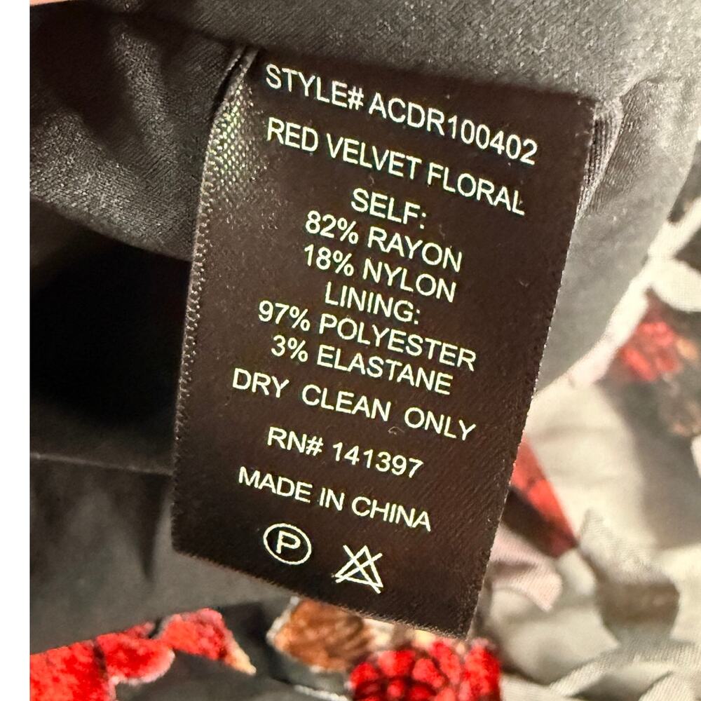 ASTR the Label Jalisca Floral Velvet Burnout Midi Dress S Red Black Whimsygoth - Picture 7 of 10